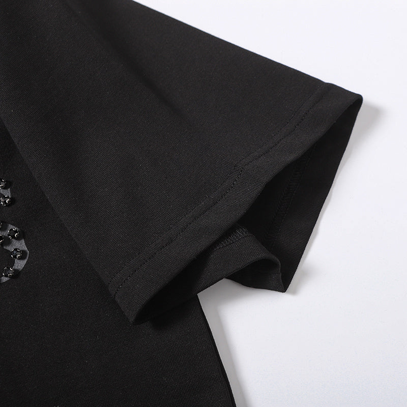 Life Hustlers Black‑on‑Black H Logo T‑Shirt
