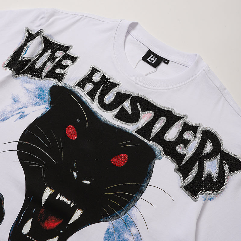 Life Hustlers Black Panther Graphic White T‑Shirt