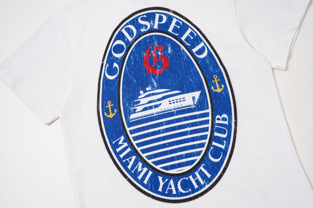 Godspeed Blue Graphic White T‑Shirt