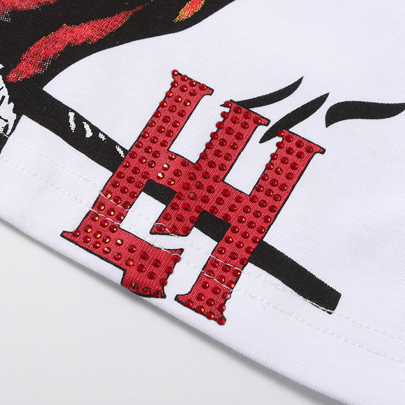 Life Hustlers Wrestler Graphic White T‑Shirt