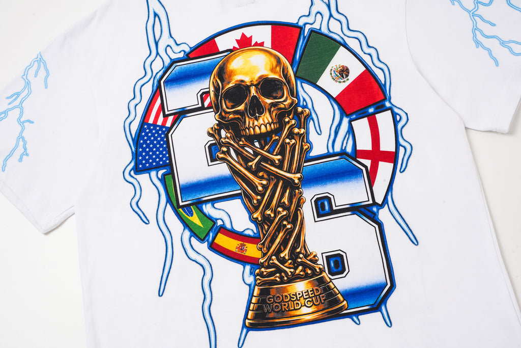 Godspeed Blue‑Skull Graphic T‑Shirt