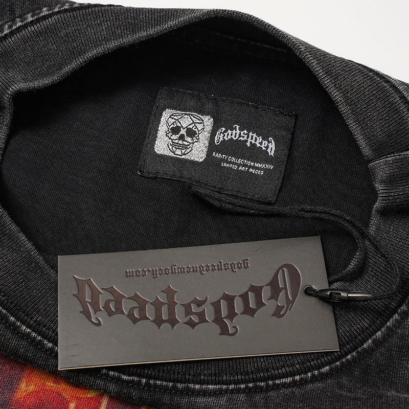 Godspeed Flame Skull Graphic T‑Shirt