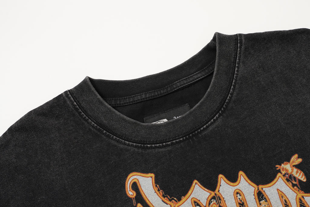Godspeed Vintage Tiger Graphic Black T‑Shirt