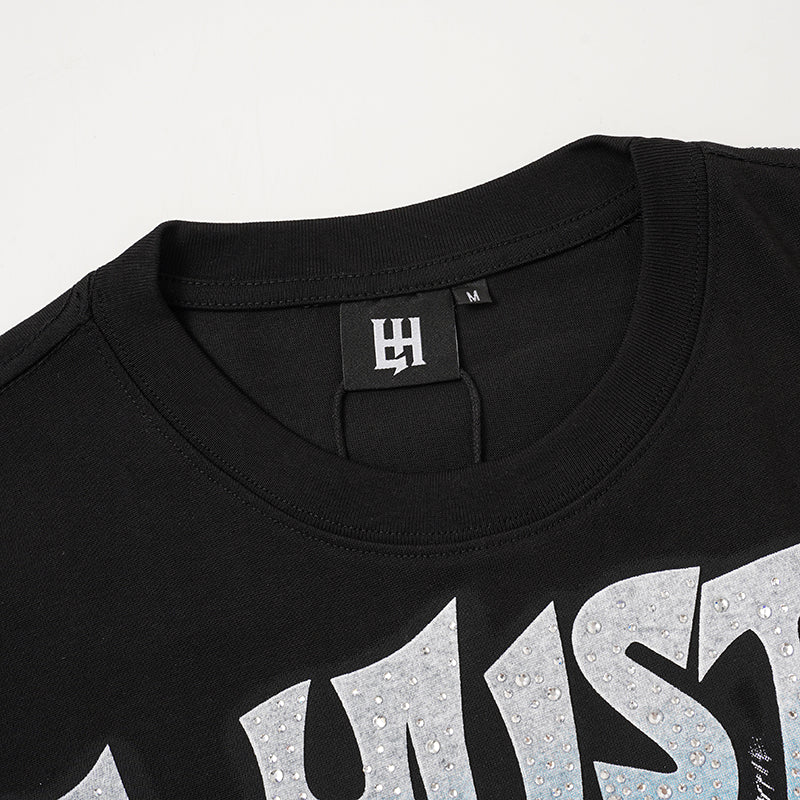 Life Hustlers Blind‑Folded Angel Graphic Black T‑Shirt