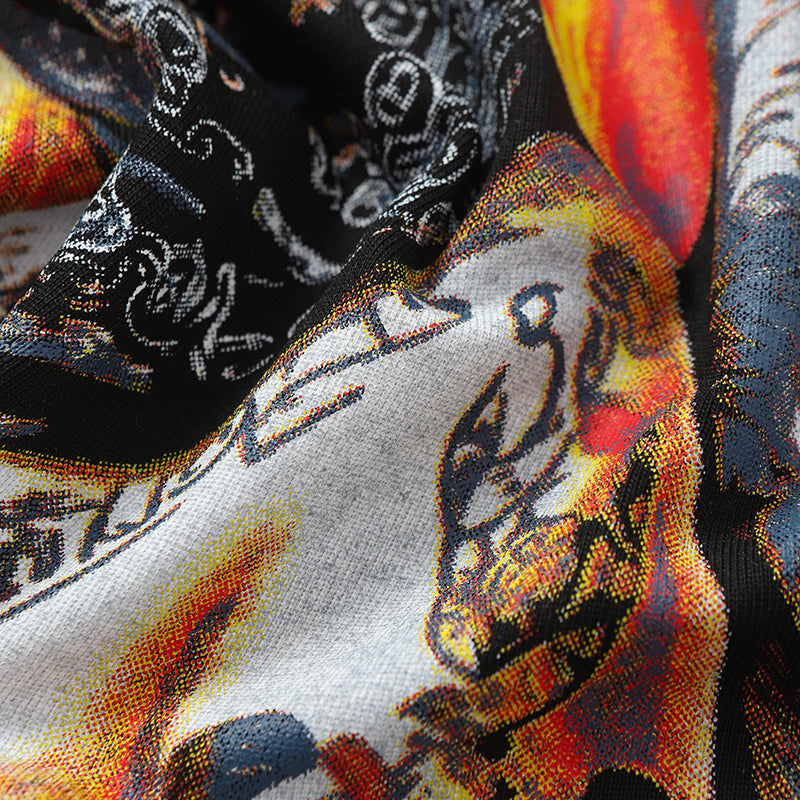 Life Hustlers Fire Angel Graphic Black Tee