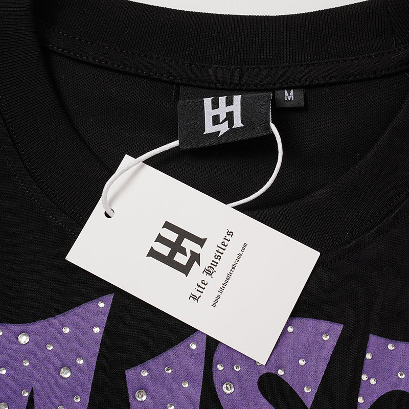 Life Hustlers Space‑Astronaut Graphic Black T‑Shirt