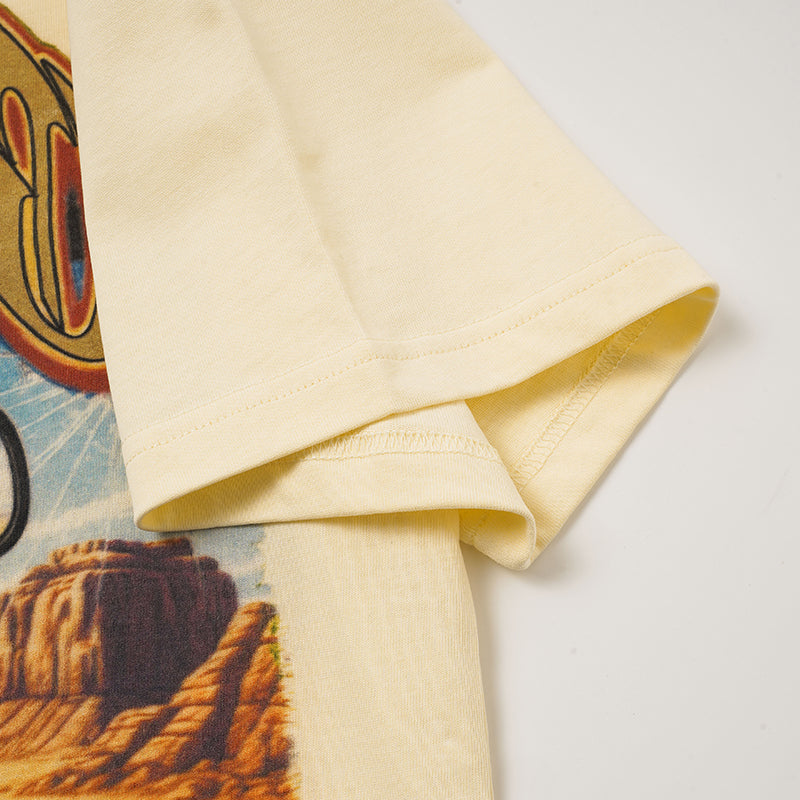 Godspeed Cream‑Tone Vintage Car Graphic T‑Shirt