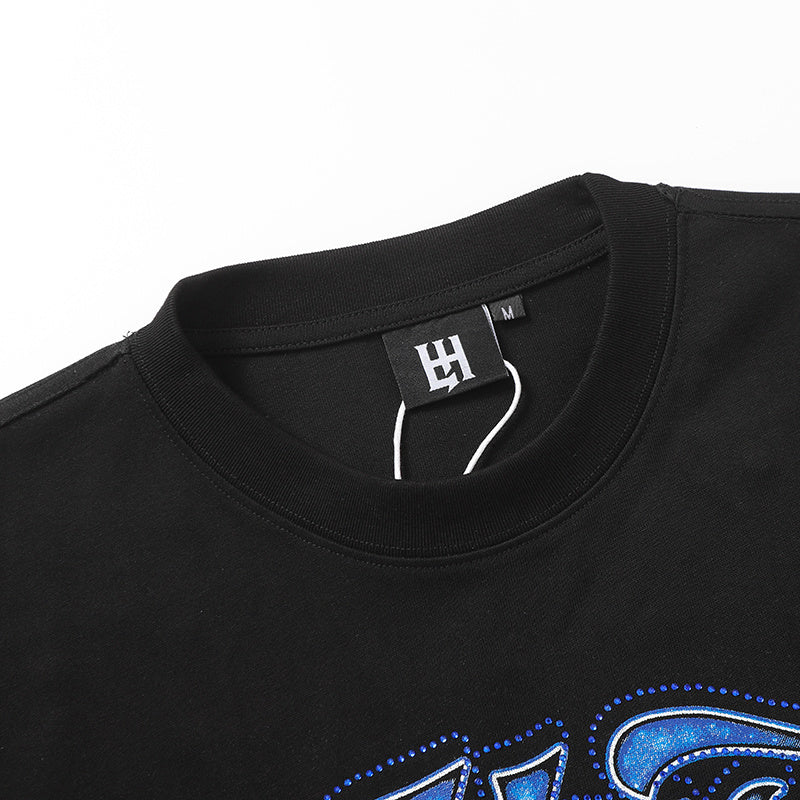 Life Hustlers Blue Cupid Graphic Black Tee