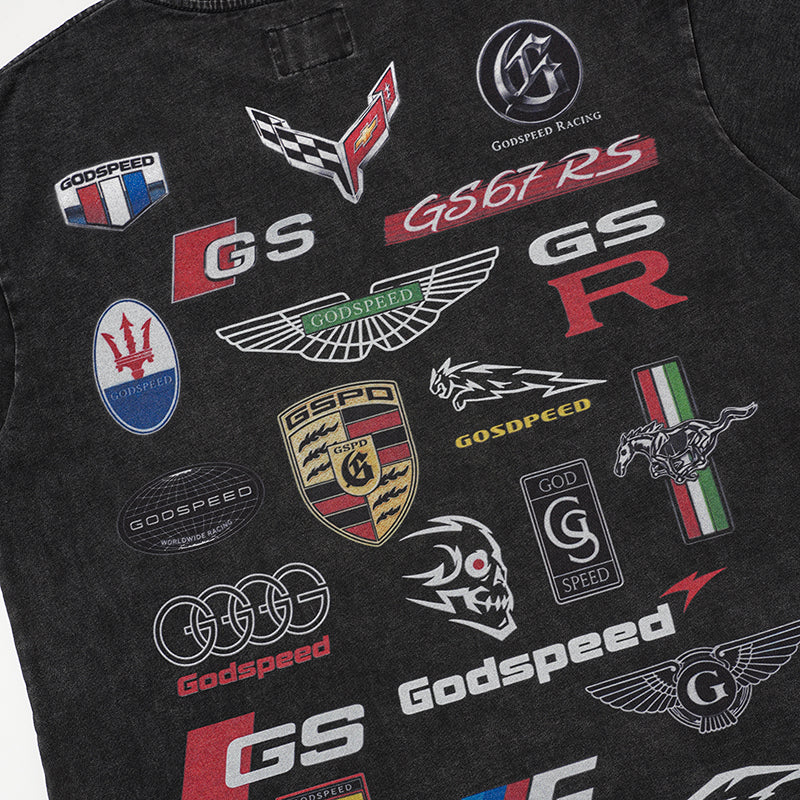 Godspeed Vintage Washed Badge Graphic T‑Shirt