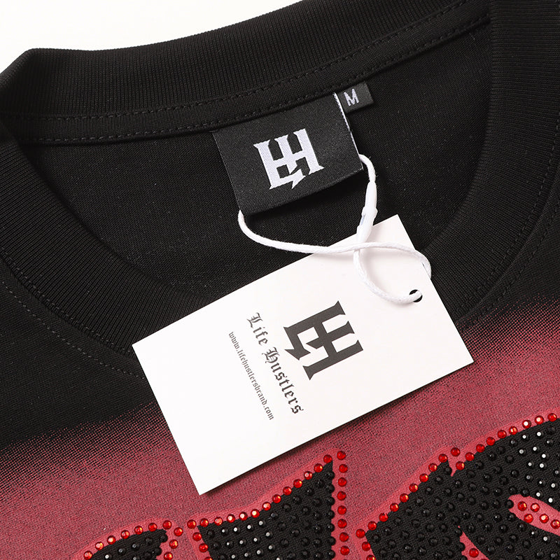 Life Hustlers Vintage Skull Graphic Black T‑Shirt