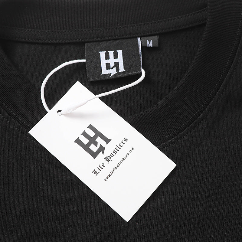 Life Hustlers Blue Cupid Graphic Black Tee