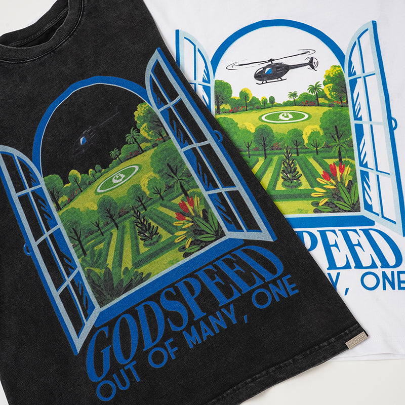 Godspeed Landscape Helicopter Graphic T‑Shirt