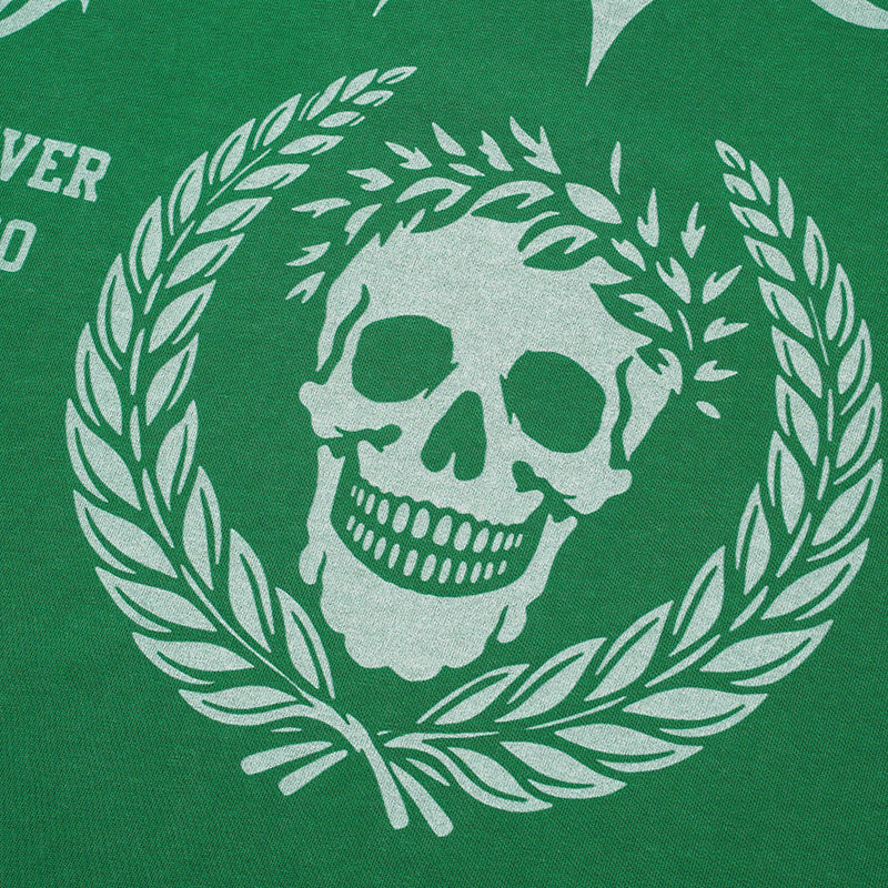 Godspeed Skull Print Green T‑Shirt