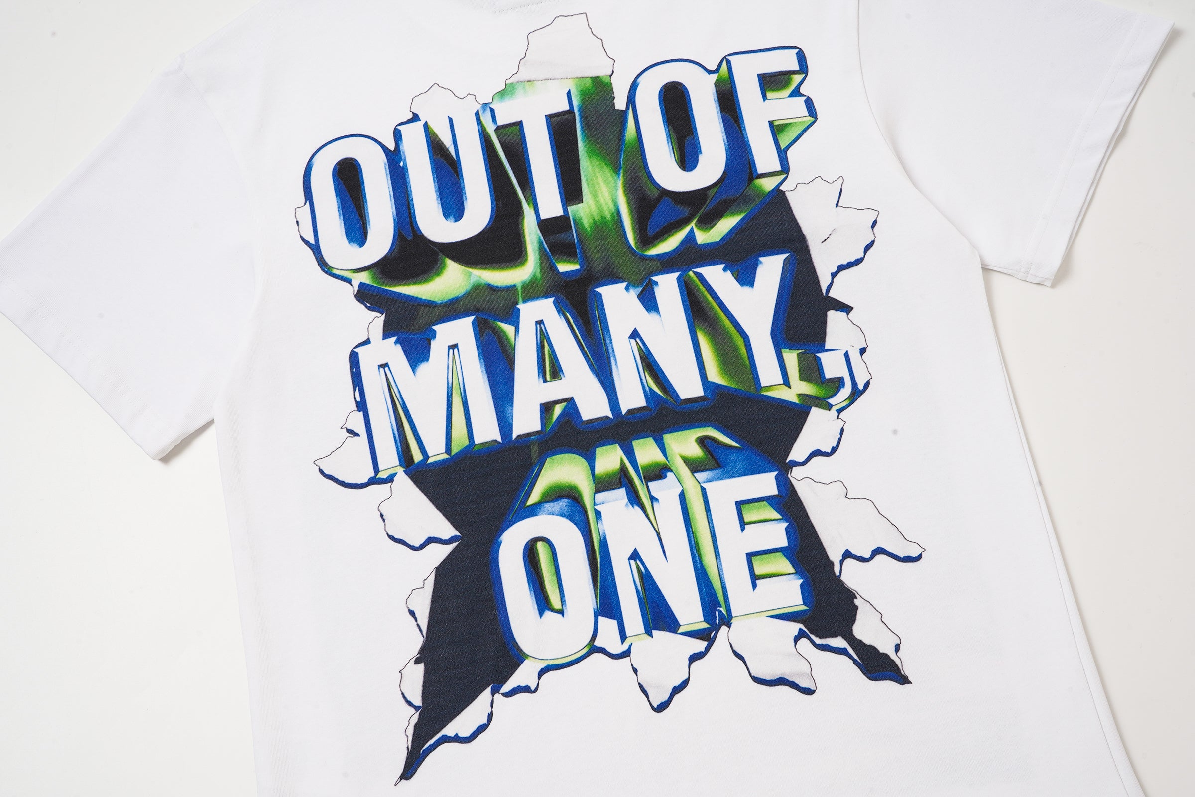 Godspeed Out Of Many One White Graphic T‑Shirt