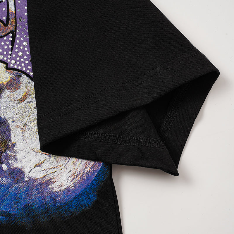 Life Hustlers Space‑Astronaut Graphic Black T‑Shirt