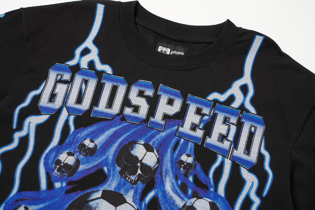 Godspeed Blue‑Skull Graphic T‑Shirt