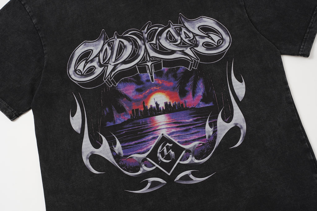 Godspeed Flame Graphic Black T‑Shirt