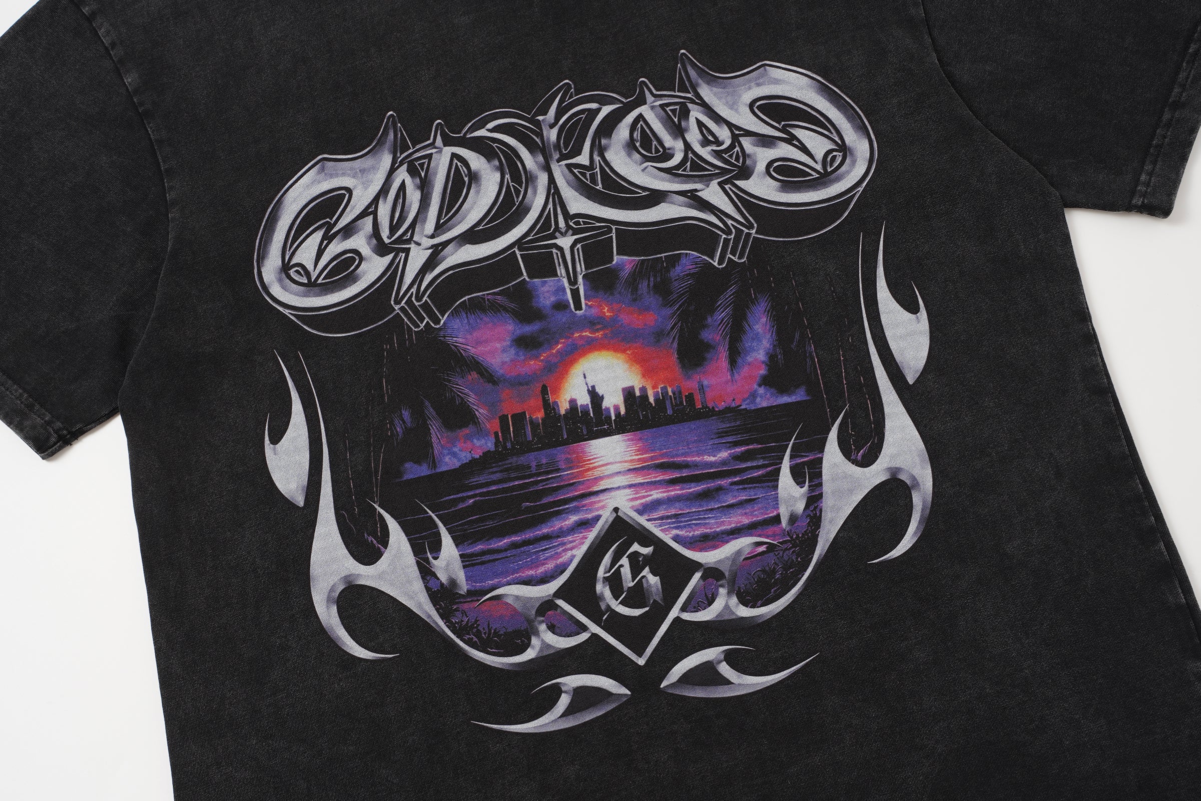 Godspeed Flame Graphic Black T‑Shirt