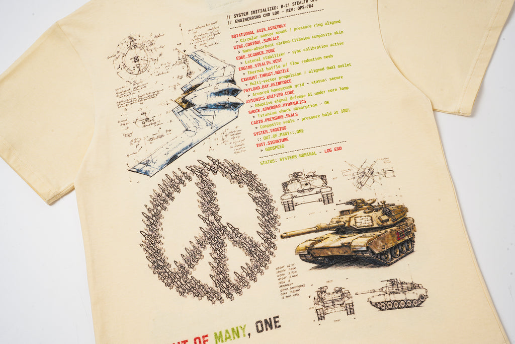 Godspeed Cream Vintage‑Sketch Graphic T‑Shirt