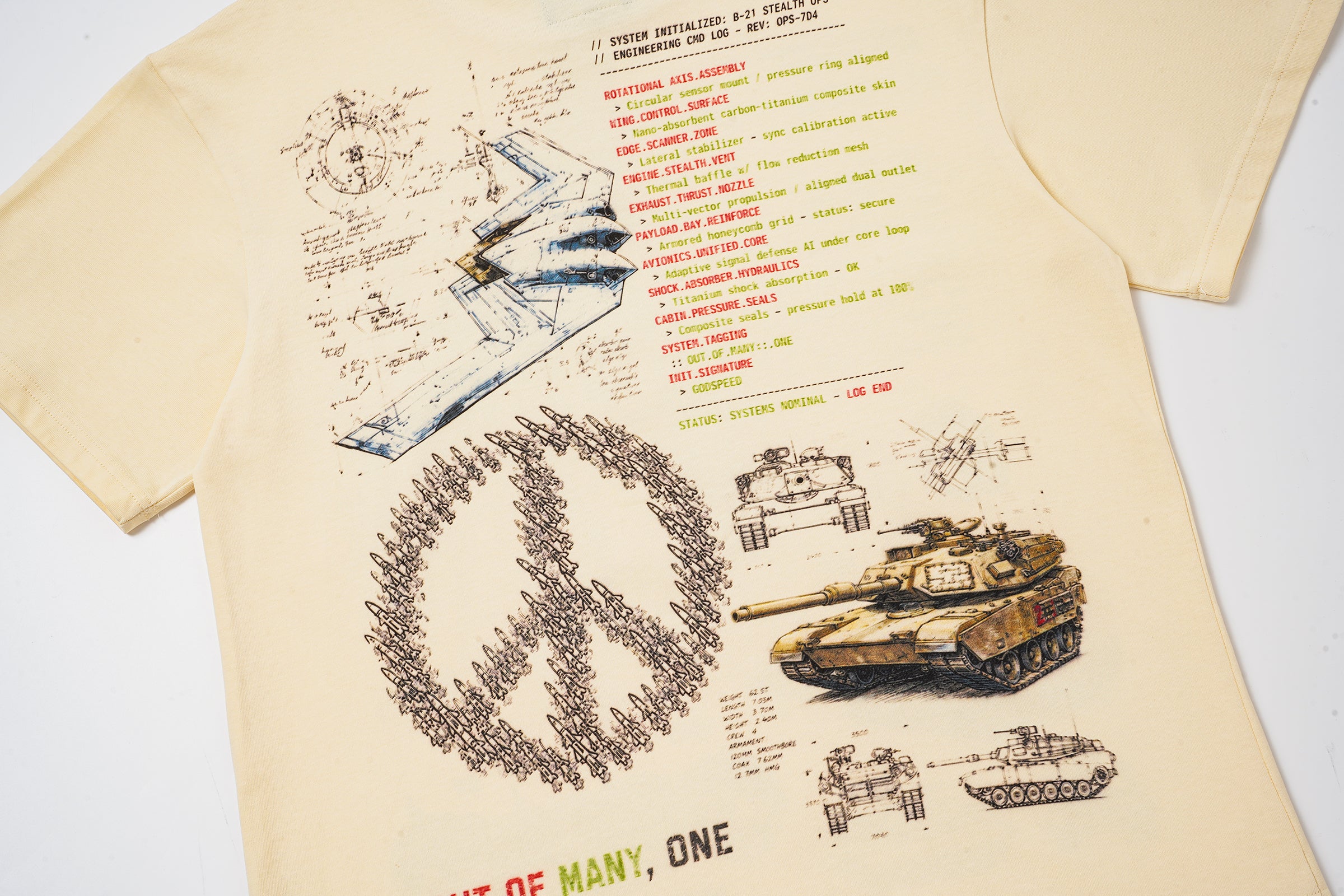 Godspeed Cream Vintage‑Sketch Graphic T‑Shirt