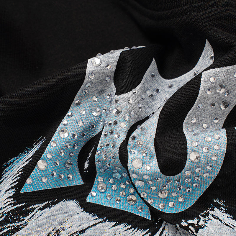 Life Hustlers Blind‑Folded Angel Graphic Black T‑Shirt