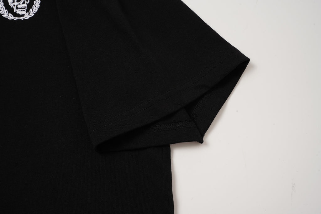 Godspeed Skull‑Laurel Two‑Tone Contrast Collar Polo Shirt