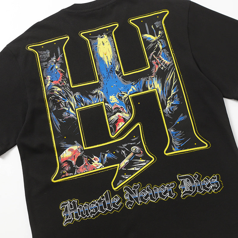 Life Hustlers Skeleton Graphic Black Tee