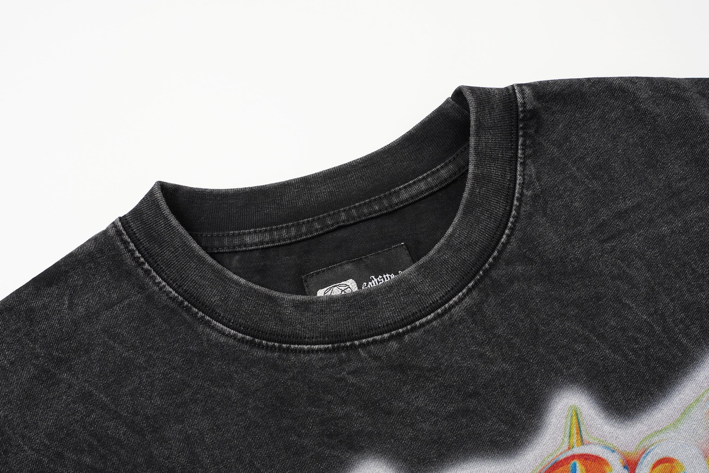 Godspeed Helmet‑Skull Print Black Washed Tank Top