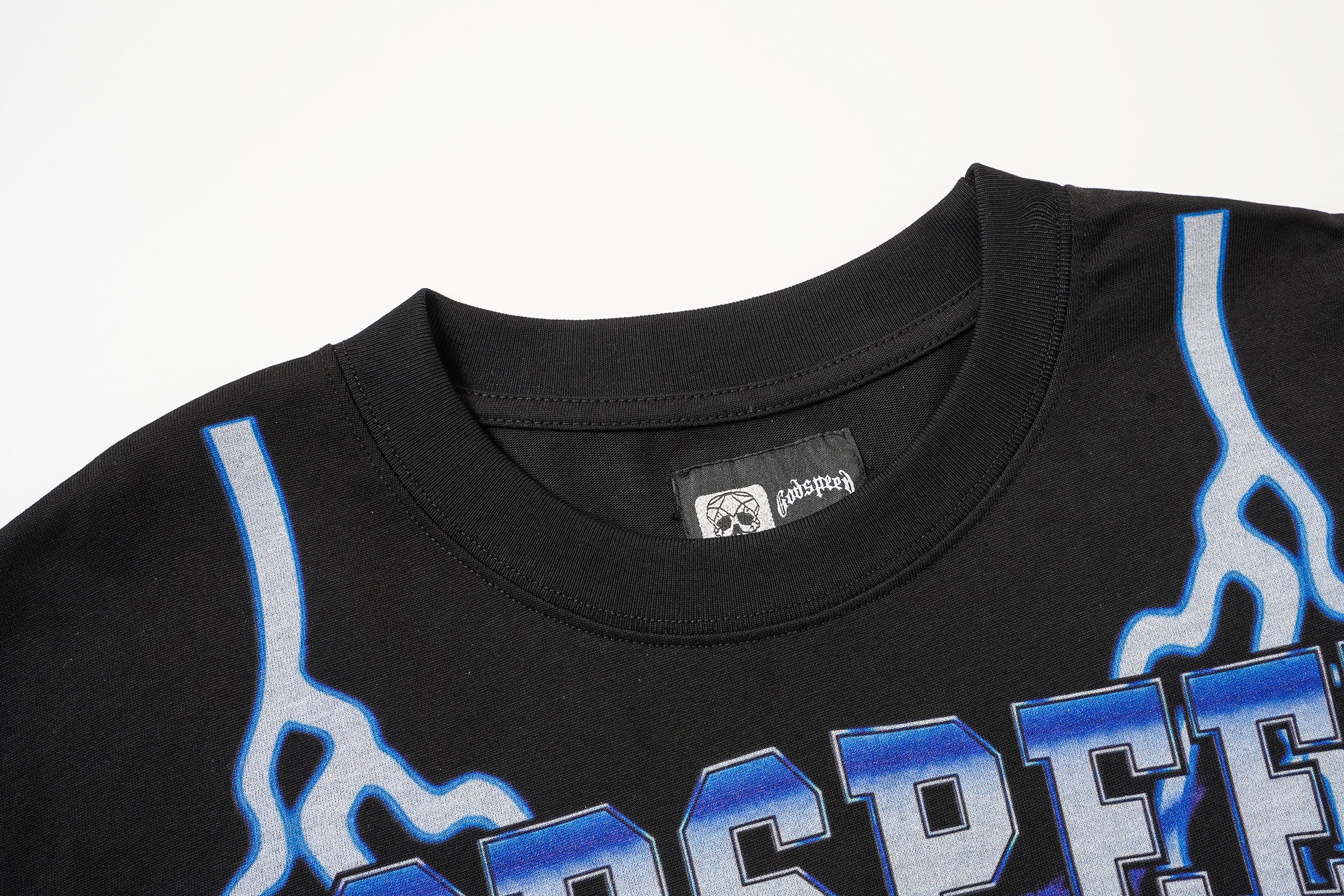 Godspeed Blue‑Skull Graphic T‑Shirt