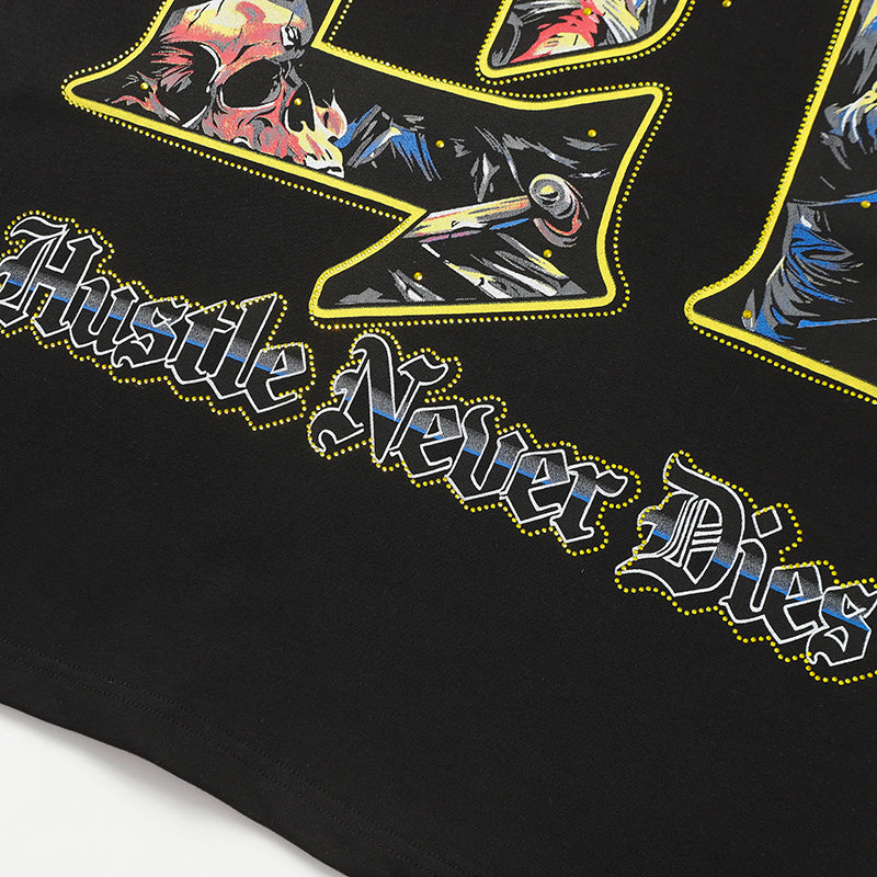 Life Hustlers Skeleton Graphic Black Tee