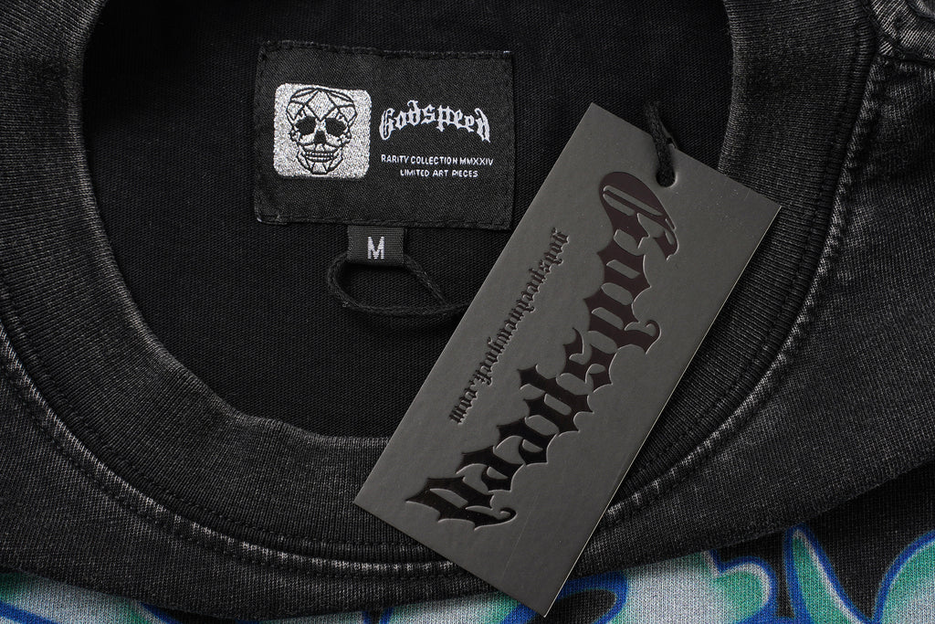 Godspeed Blue‑Flame Skull Print 2‑Color Tank Top