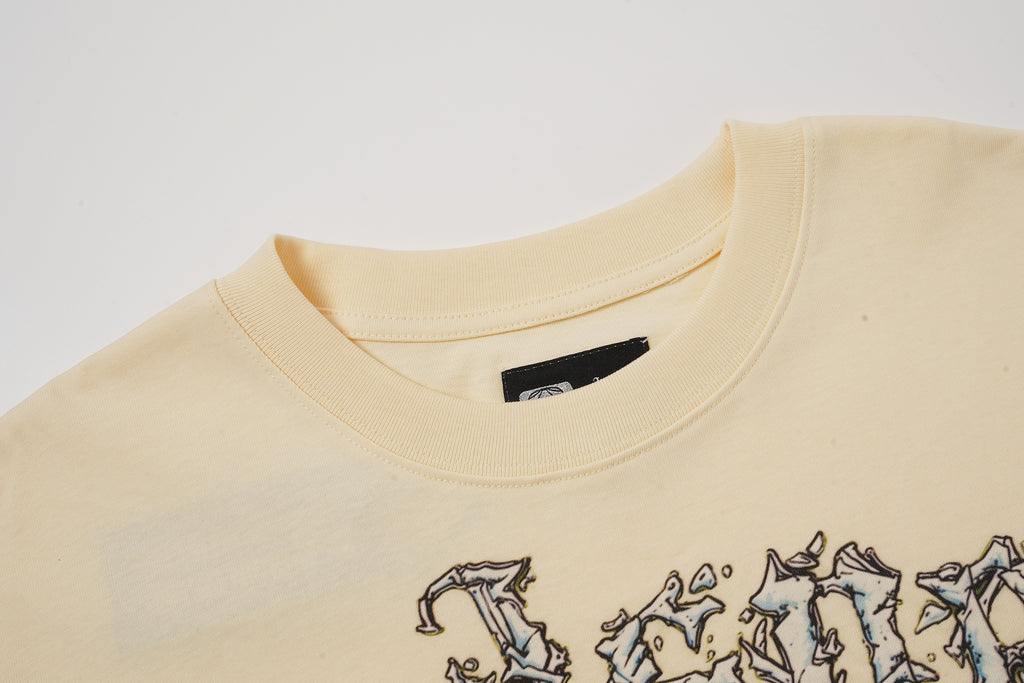 Godspeed Blue Skull Graphic Cream T‑Shirt