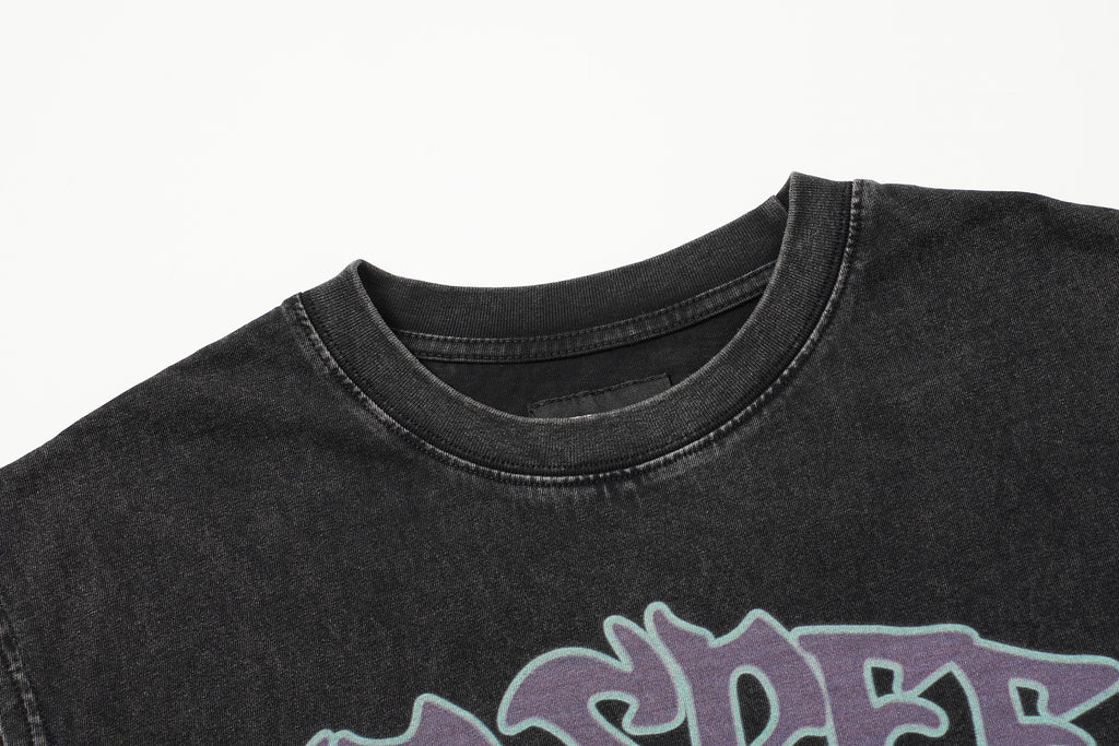 Godspeed Statue‑of‑Liberty Print Black Washed Tank Top