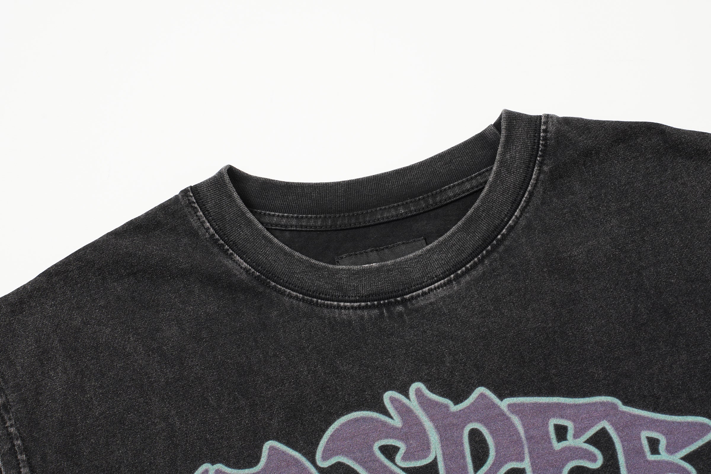 Godspeed Statue‑of‑Liberty Print Black Washed Tank Top