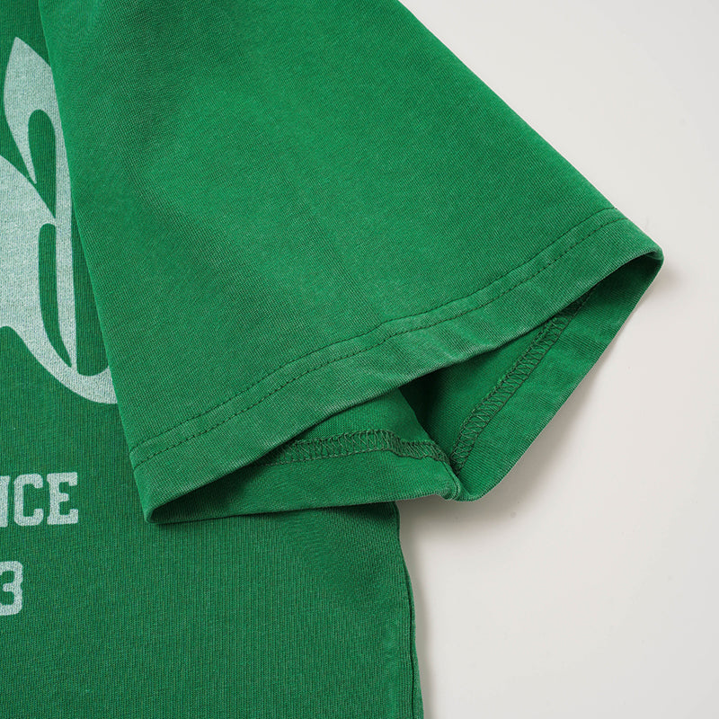 Godspeed Skull Print Green T‑Shirt