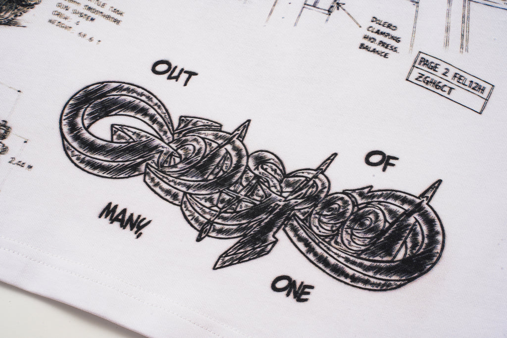 Godspeed White Vintage Sketch‑Print T‑Shirt