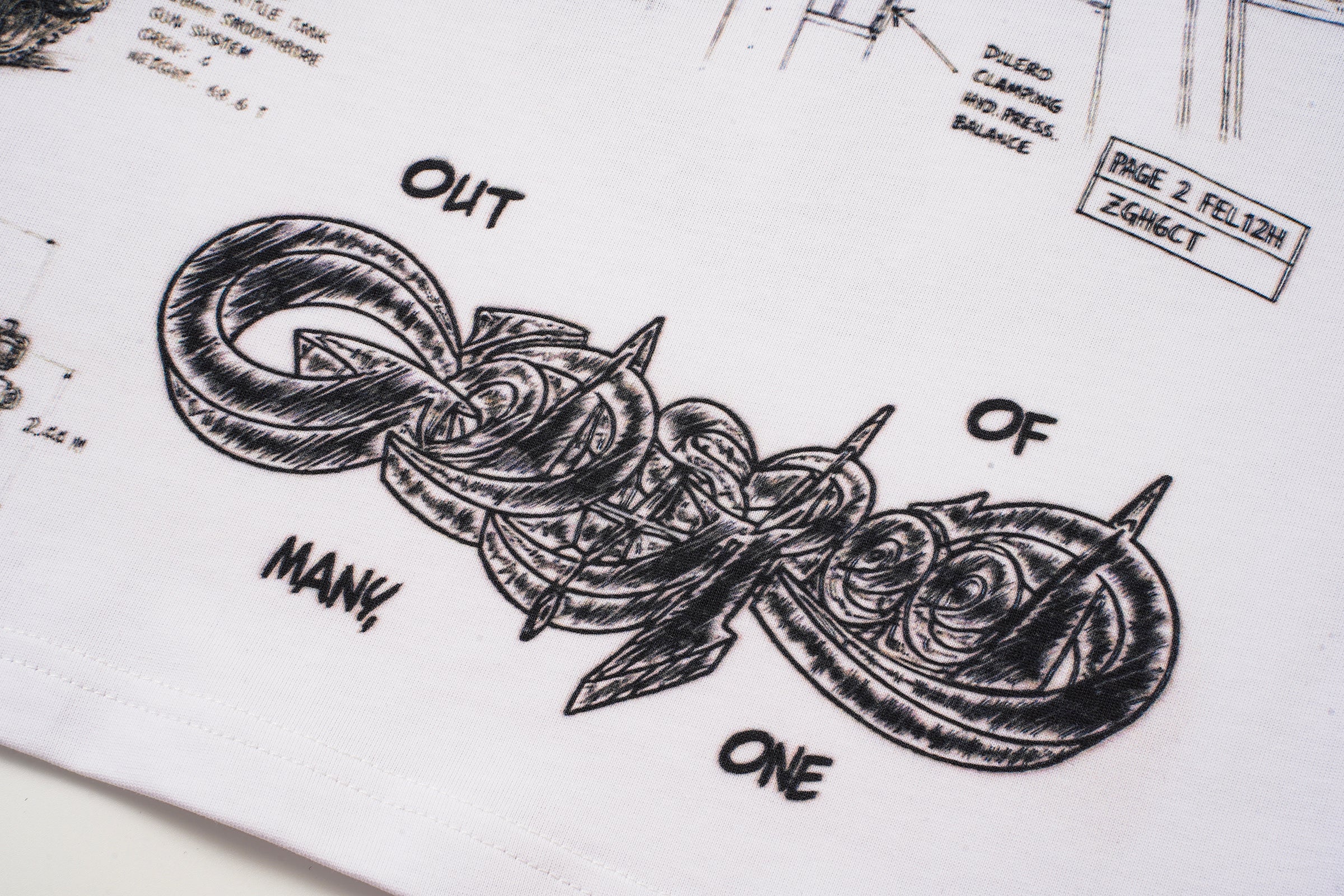 Godspeed White Vintage Sketch‑Print T‑Shirt