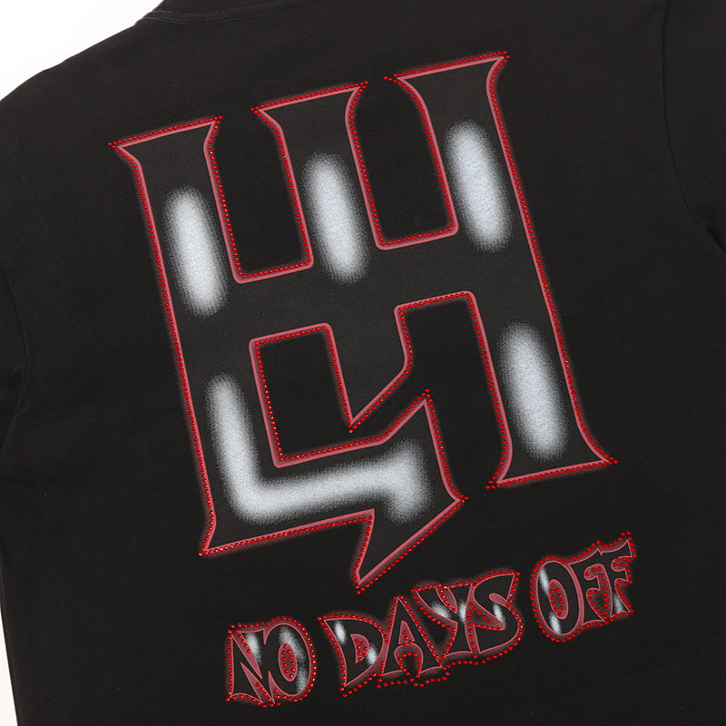 Life Hustlers Vintage Skull Graphic Black T‑Shirt