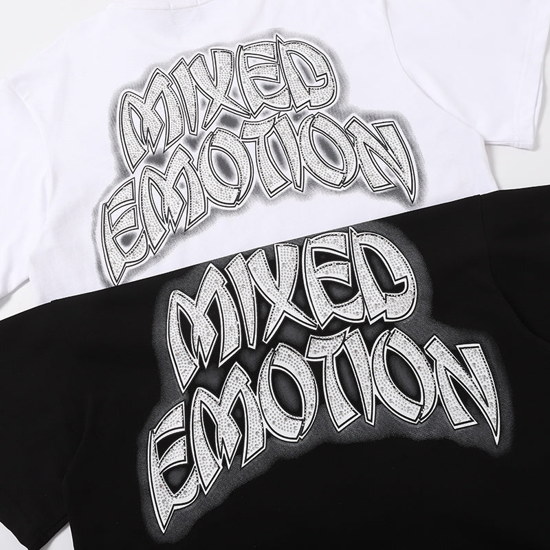 MIXED EMOTION Retro Portrait Graphic 2‑Color T‑Shirt