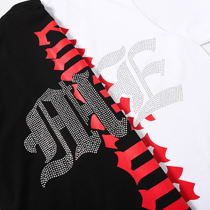 MIXED EMOTION Skull Floral Graphic 2‑Color T‑Shirt