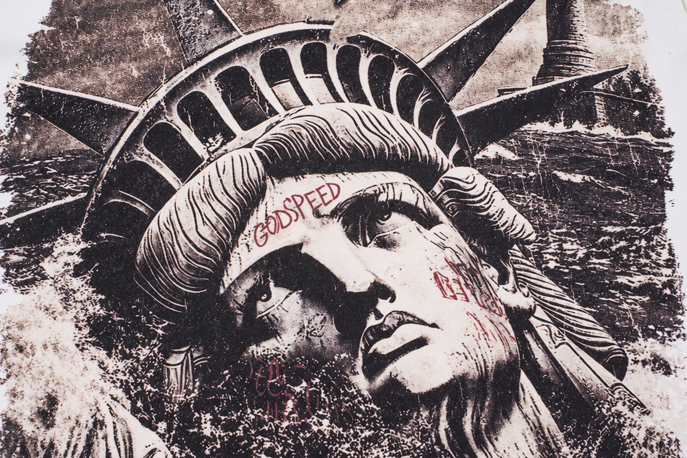 Godspeed Statue‑of‑Liberty White Sleeveless Tank Top