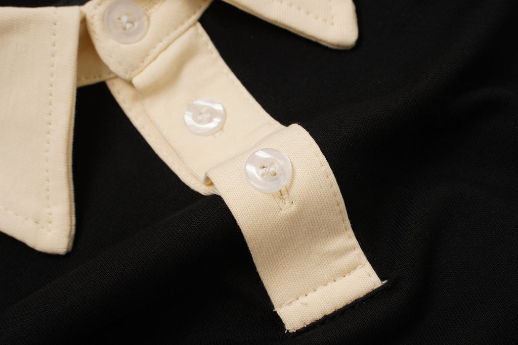 Godspeed Skull‑Laurel Contrast Collar Polo Shirt