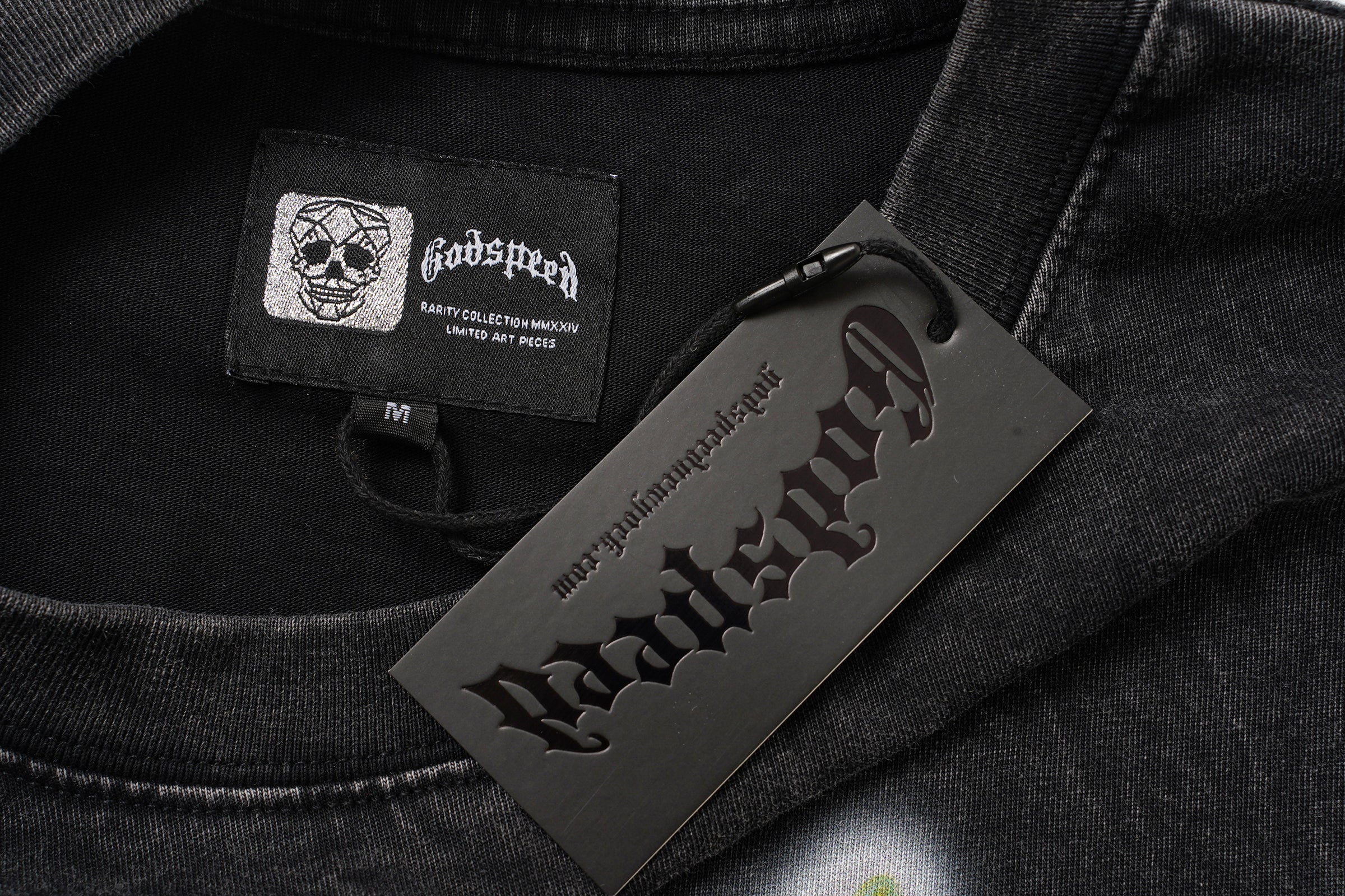 Godspeed Helmet‑Skull Print Black Washed Tank Top