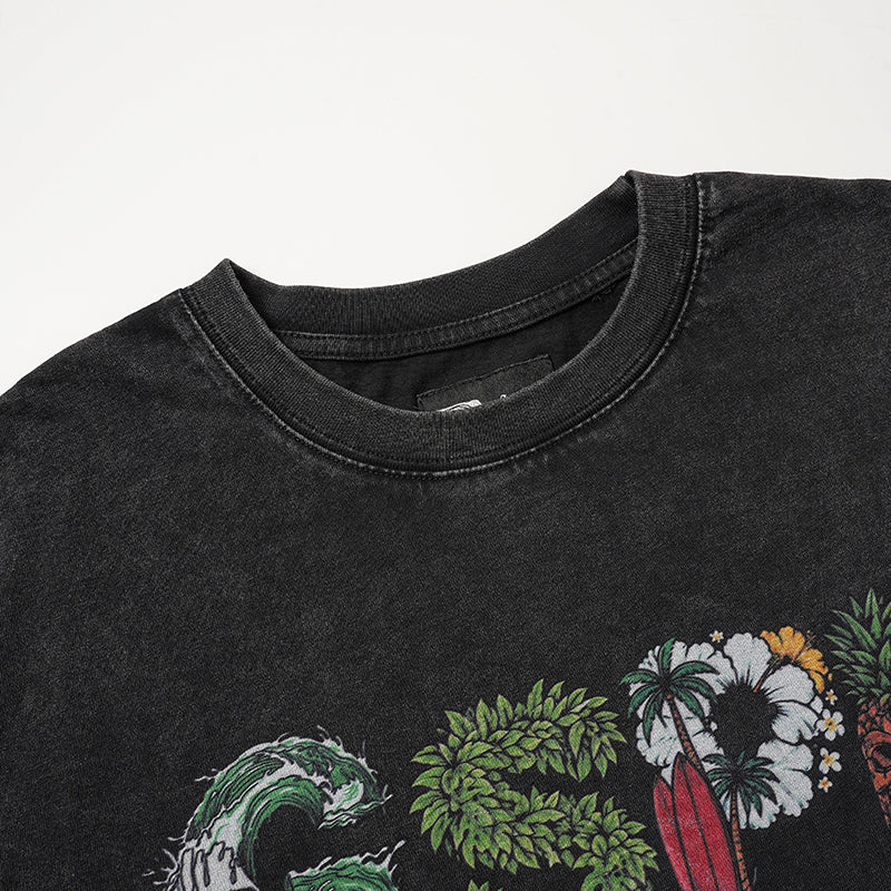 Godspeed Green Snake Skull Graphic T‑Shirt