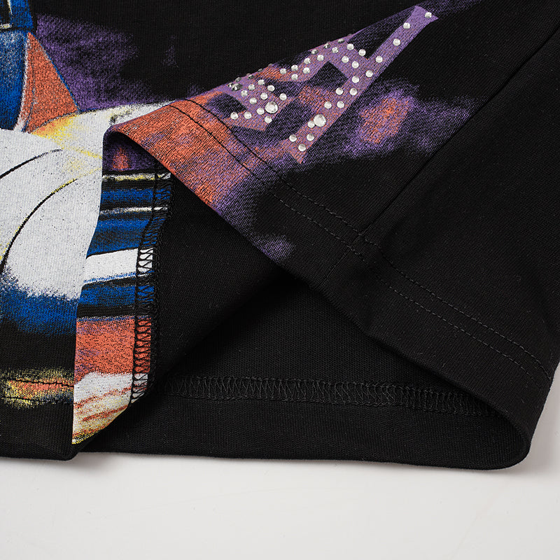 Life Hustlers Space‑Astronaut Graphic Black T‑Shirt