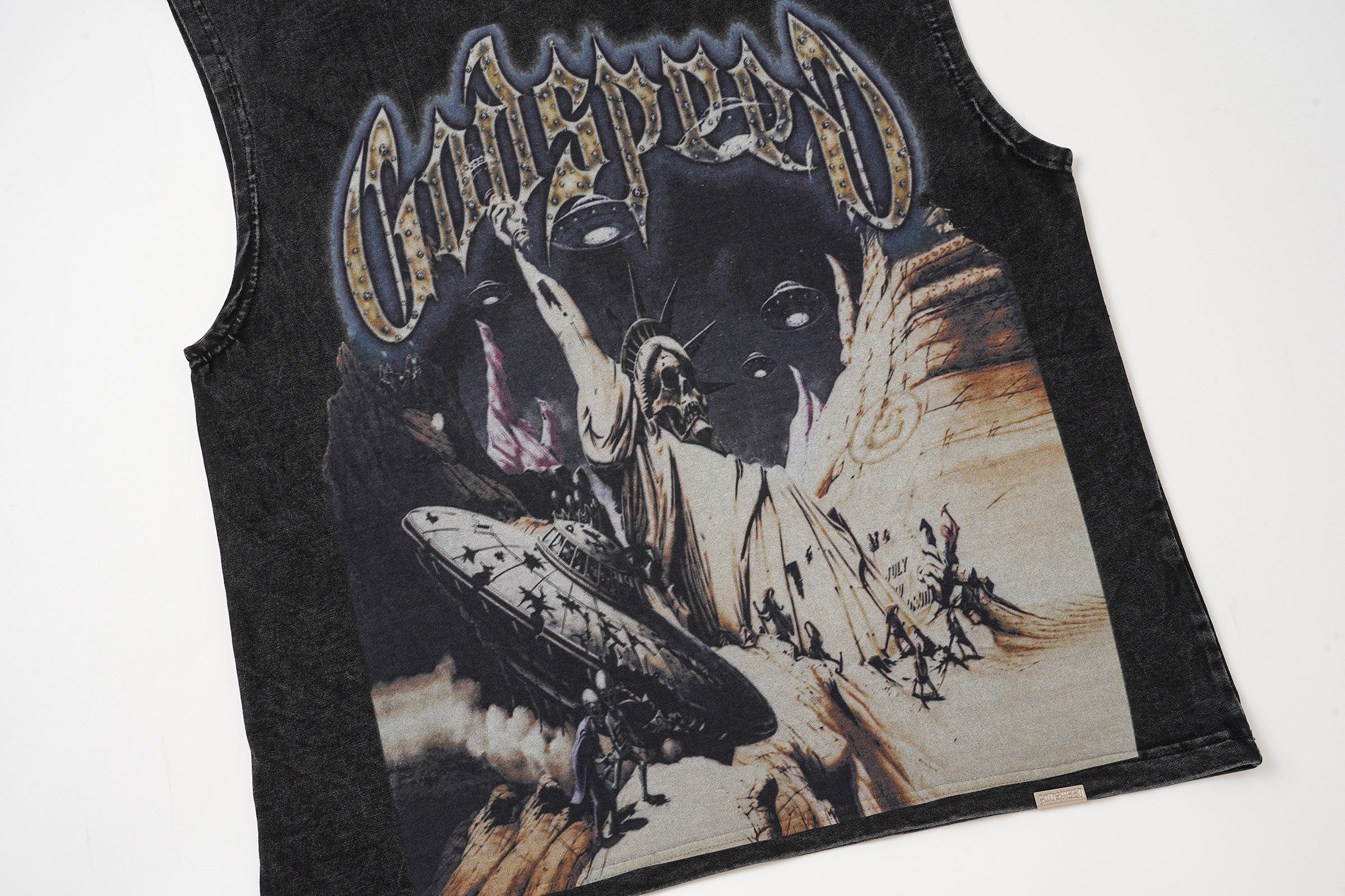 Godspeed Eagle Graphic Black Washed Tank Top