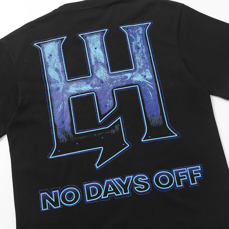 Life Hustlers Blue Cupid Graphic Black Tee