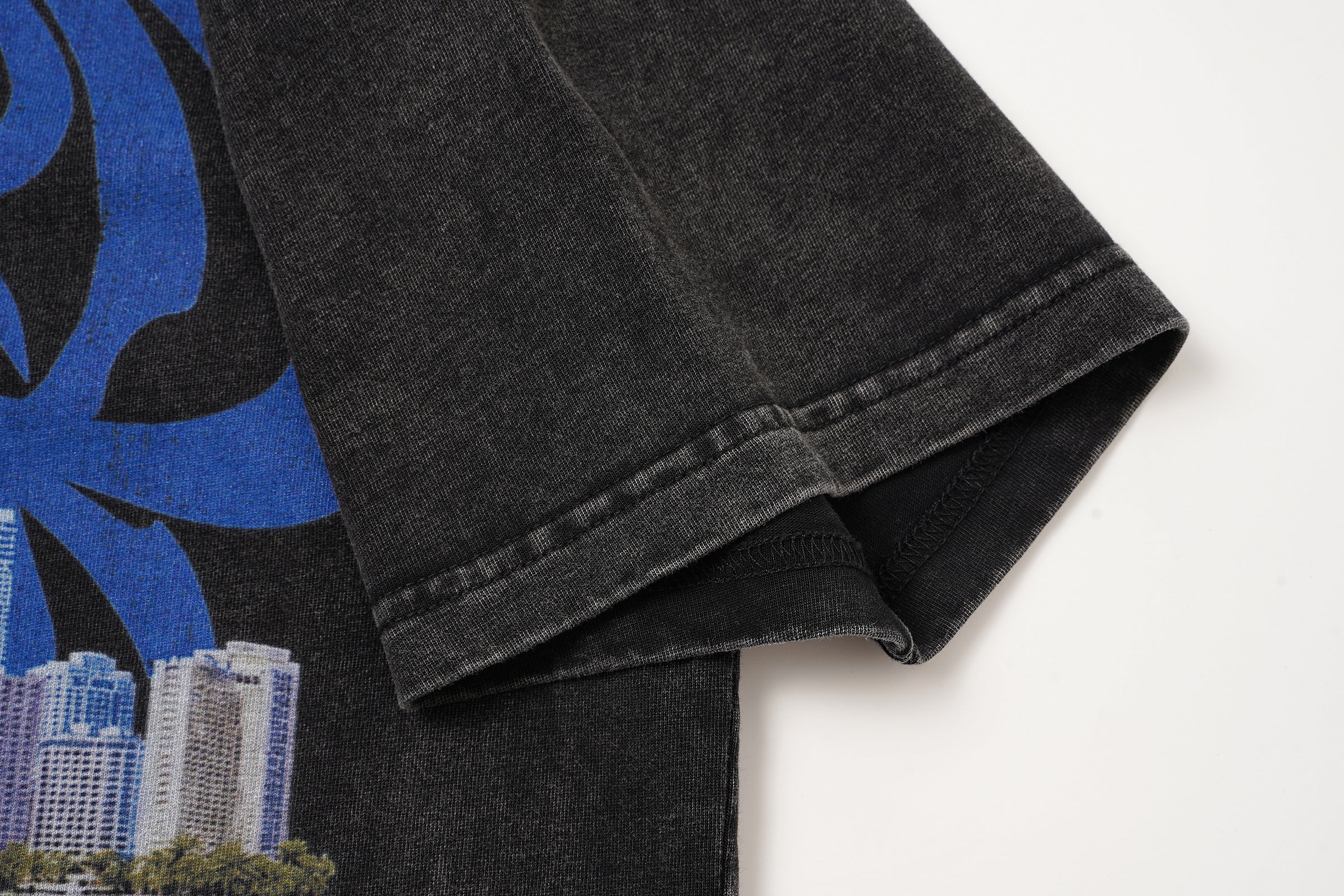Godspeed Blue Landscape Graphic Black T‑Shirt