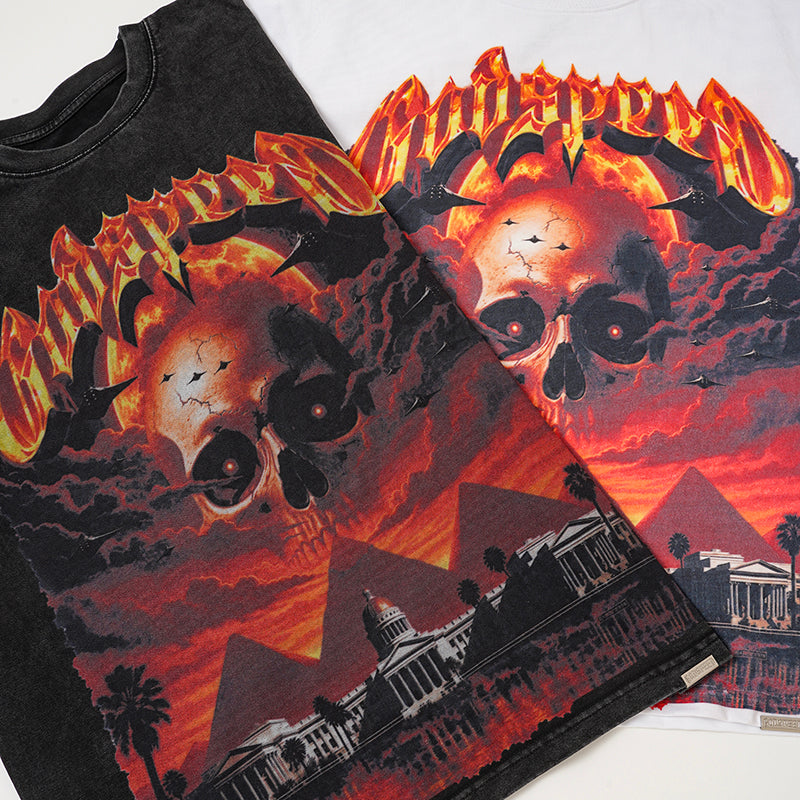 Godspeed Flame Skull Graphic T‑Shirt