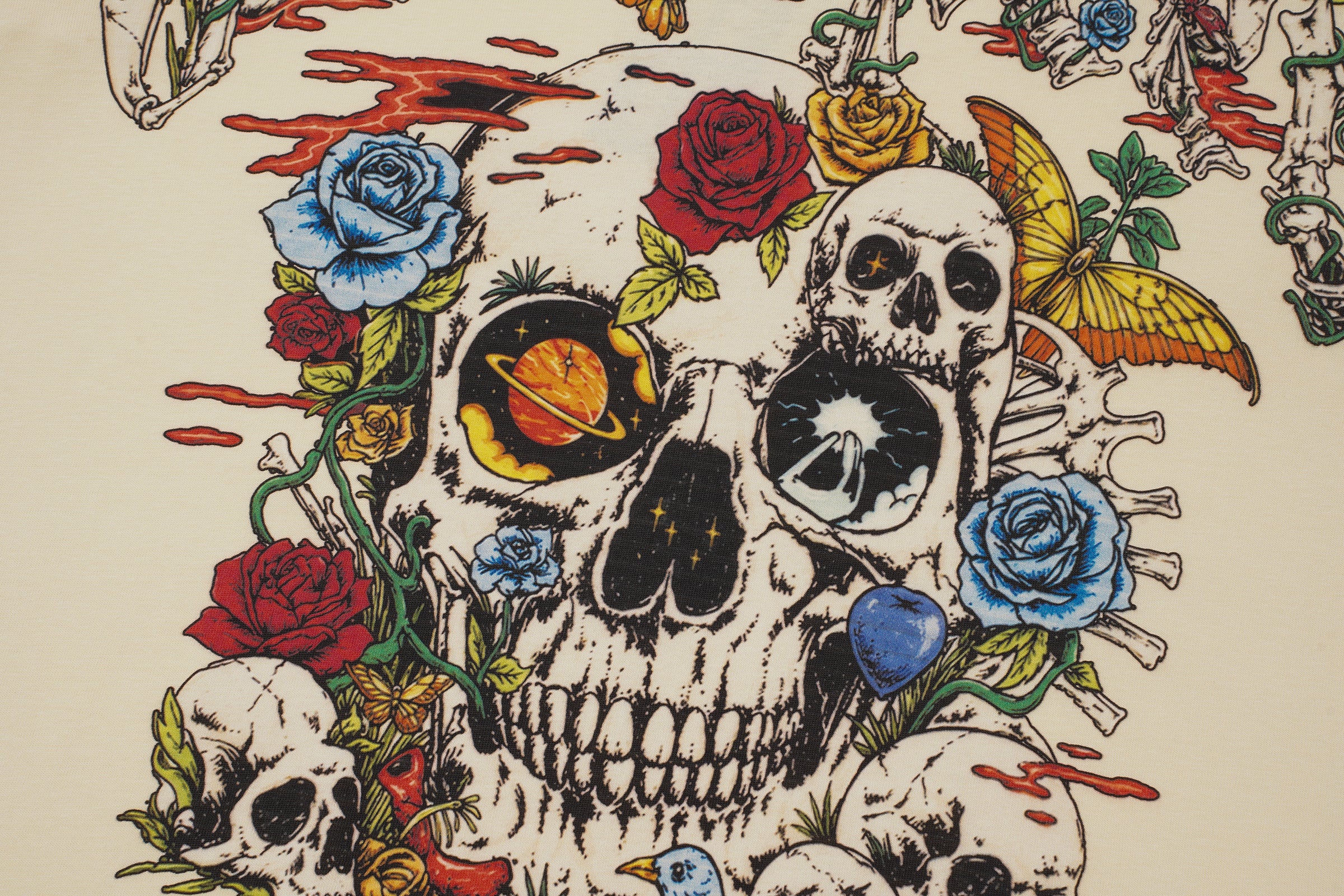 Godspeed Floral Skull White T‑Shirt